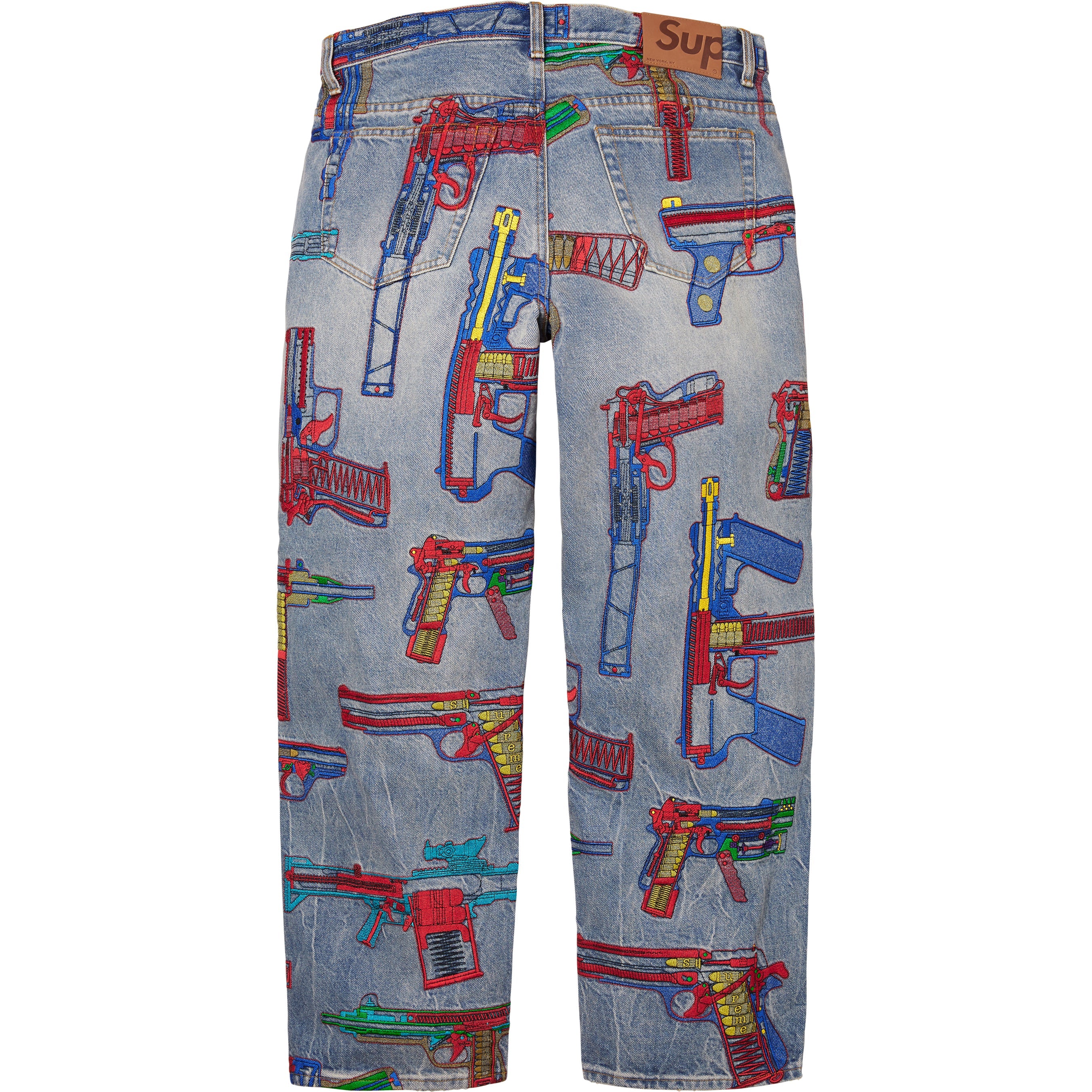 Guns Embroidered Loose Fit Jean view 9